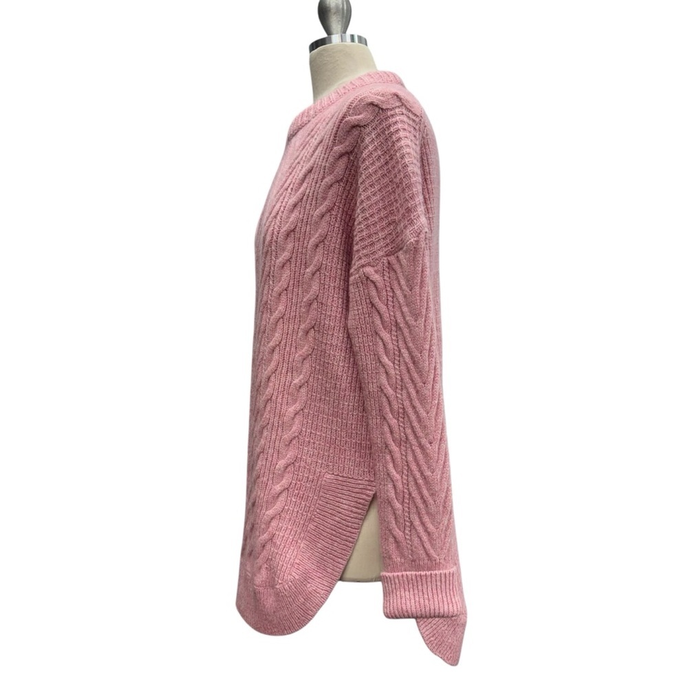 J Crew Cable Knit Tunic Sweater  Cashmere Mohair Womens Size S Pink Oversized - Picture 5 of 14